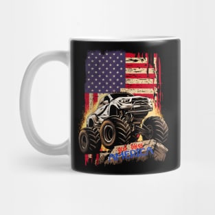 God bless america monster truck Mug